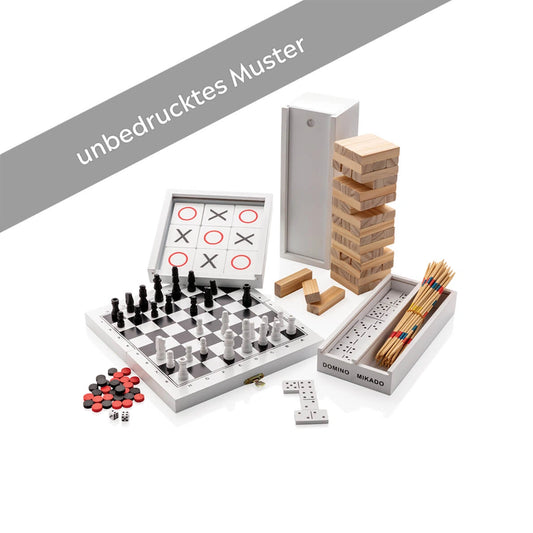 Deluxe 3-in-1 Brettspiel in Holz Muster