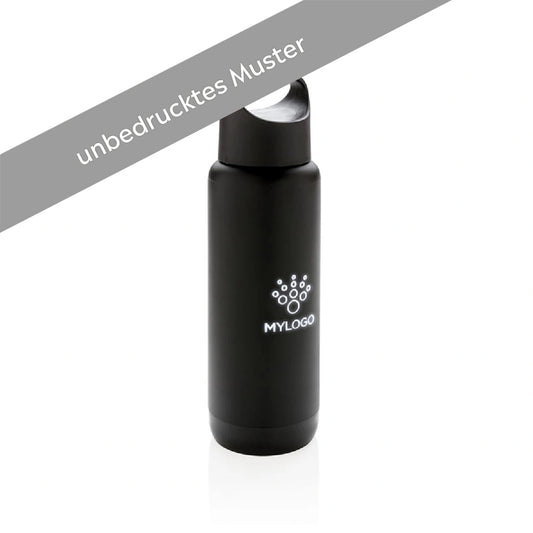 Flasche mit leuchtendem Logo Muster